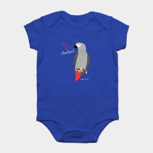 African Grey Parrot Red Butt Chicken Baby Bodysuit